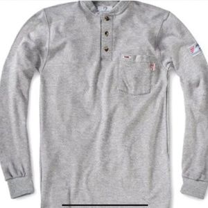 Tyndale Fr Classic Henley Long Sleeve Gray  2XL NWT